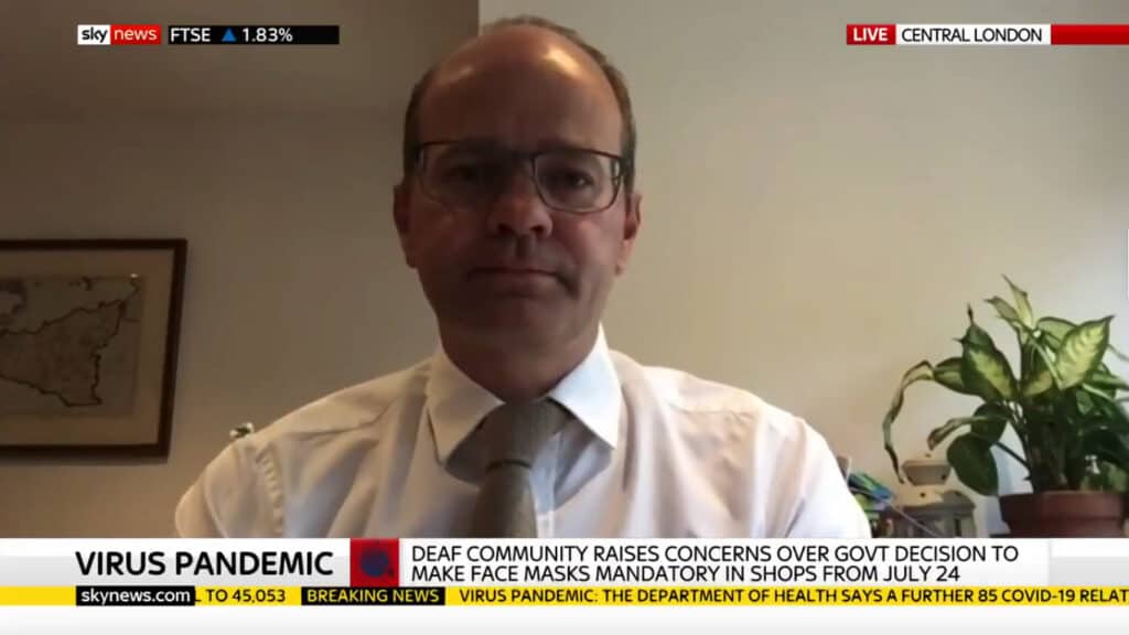 Roger Wicks is interviewed on Sky News