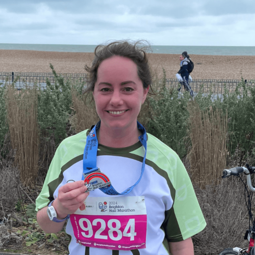 Running for accessibility: Katie from Contacta runs the Brighton Half for RNID