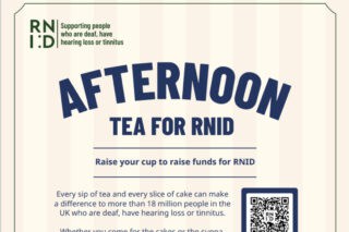 Example of a poster for RNID's campaign, Afternoon Tea.