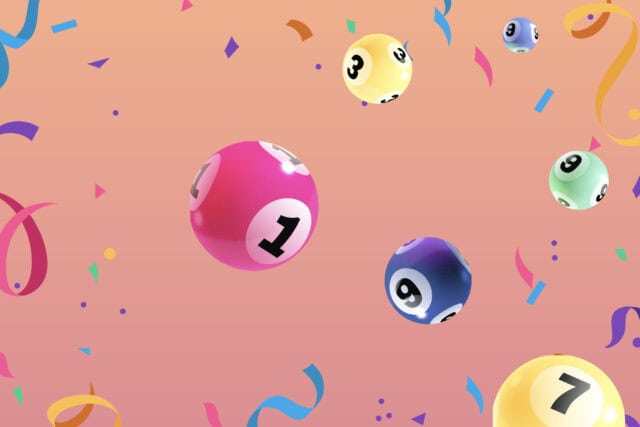 Colourful bingo balls and streamers
