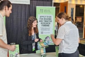 RNID's stand at the Association for Research in Otolaryngology conference 2026.