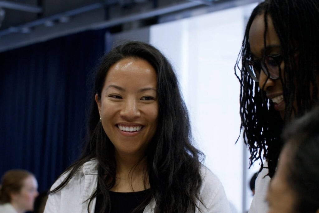 Two facilitators during Meta's co-design sprint.