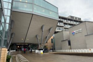 The entrance of Newcastle University.